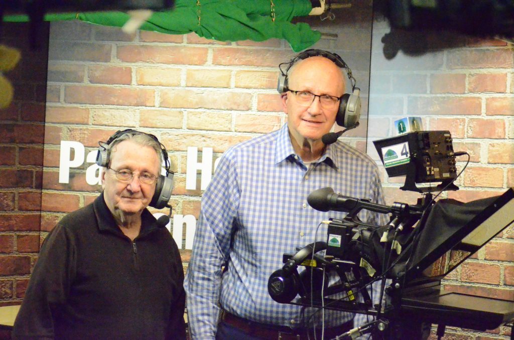Engineer Carl Germann (left) and executive producer Ron Jankowski helped Channel 4 in Palos Heights to a successful 2021. (Photo by Jeff Vorva)