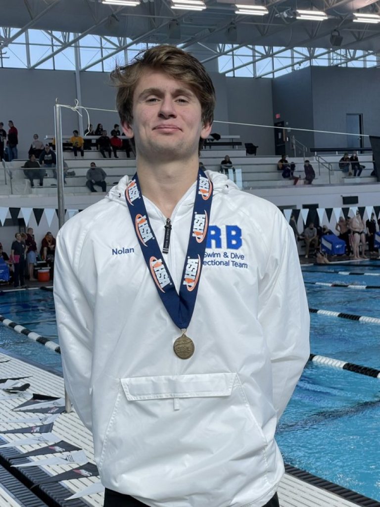 Nolan Harrison of Riverside-Brookfield sets state record in diving. Photo courtesy of Riverside-Brookfield High School