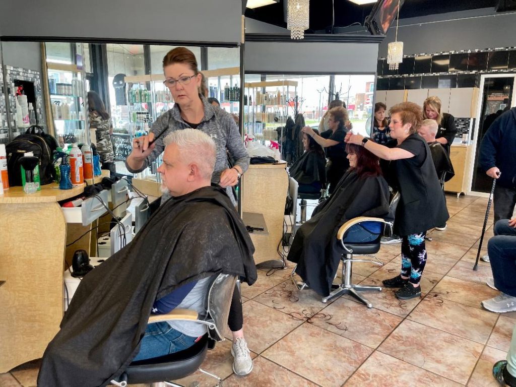 Hair Performers, located at 9510 S. Roberts Road, Hickory Hills, hosted a cut-a-thon on April 3 for David Steadman, who is in need of a liver transplant.  (Photos by Kelly White)