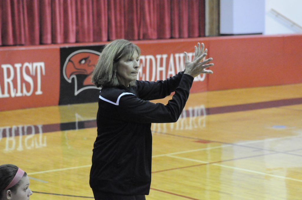 Multi Hall of Famer Mary Pat Connolly, Marist’s only girls basketball coach, is retiring. Photo by Jeff Vorva