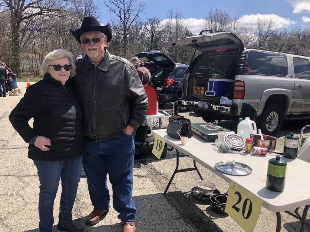 Former Homer Glen residents Mike and Gloria Stevens came back from their New Mexico ranch to compete in the Chili in the Park competition in Palos Park on April 16. (Photos by Dermot Connolly)
