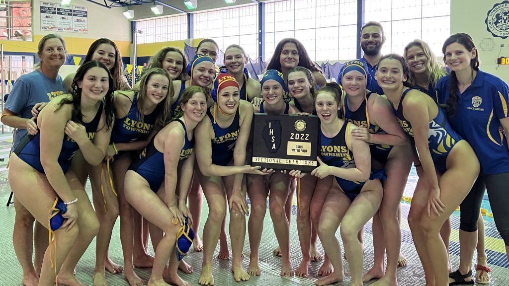 Lyons girls water polo steam is heading to state. Photo courtesy of Lyons Township
