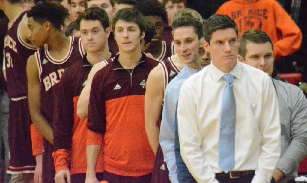 Bobby Frasor (right) stepped down last week as Brother Rice's basketball coach after seven years at the helm. Photo by Jeff Vorva