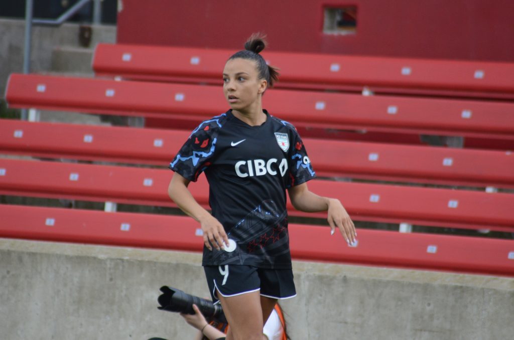 Mallory Pugh is third in the NWSL in goals with six in seven games. The Red Stars host NWSL leader San Diego at Soldier Field on Saturday. Photo by Jeff Vorva