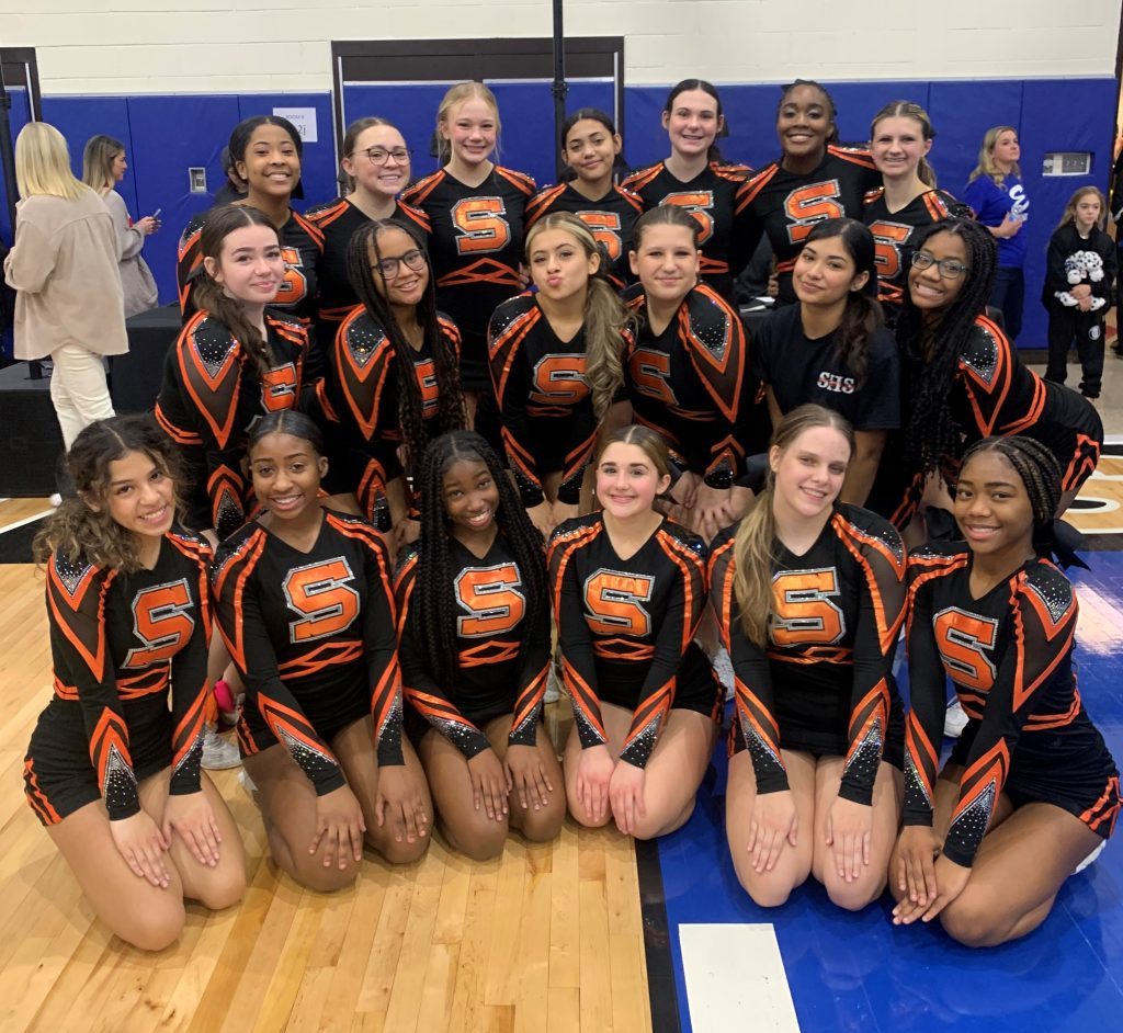 The junior varsity cheerleaders from Shepard High School took second place at the Lincoln-Way East Invitational on Dec. 10. (Supplied photos)