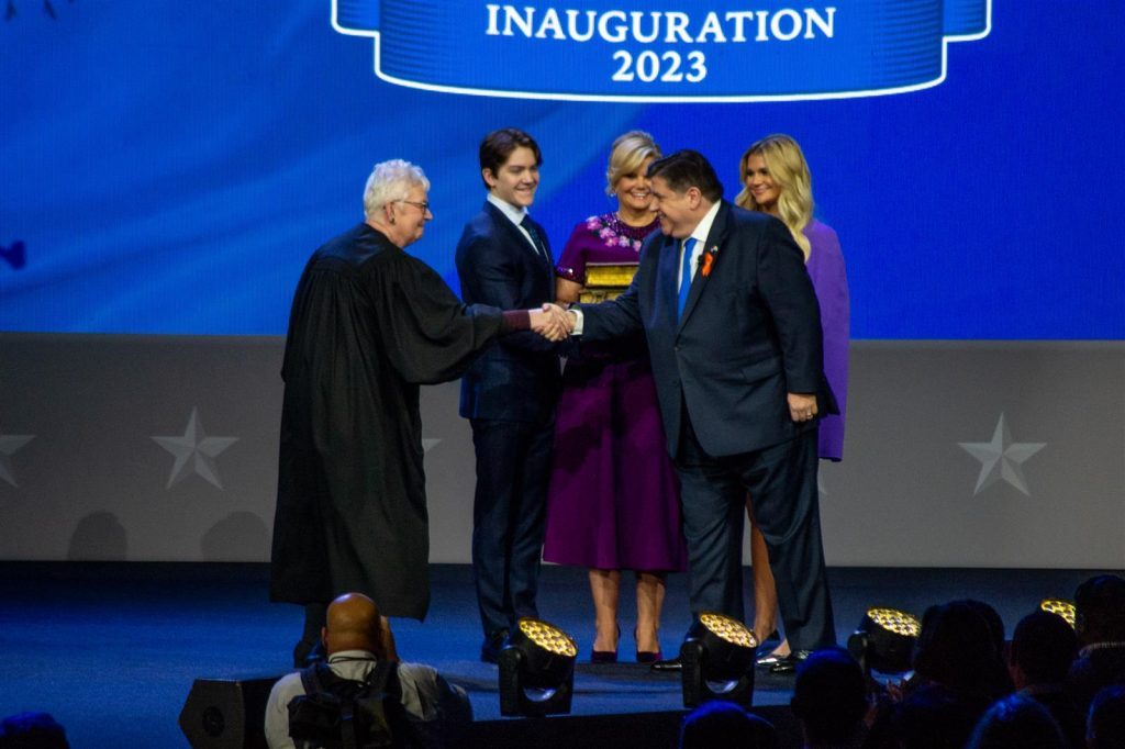 Pritzker strikes optimistic tone, lays out second-term priorities in inaugural address