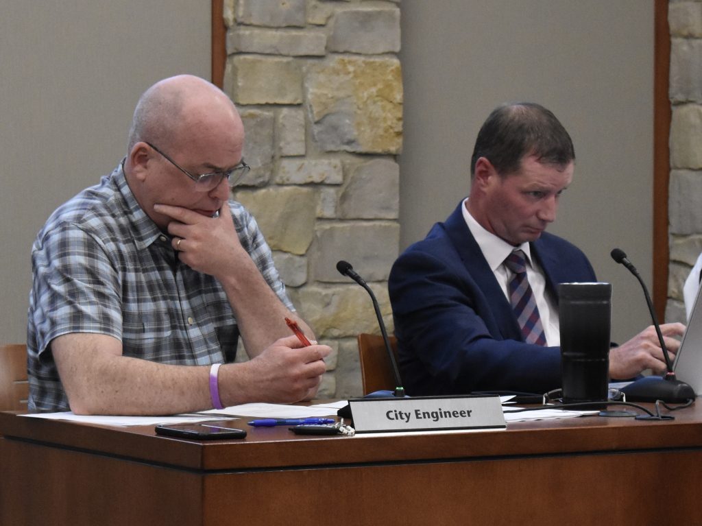 Countryside City Engineer John Fitzgerald (left) has found a company to install a new water main after getting no bids earlier this year. Finance Director David Schutter added assistant city administrator to his duties. (Photo by Steve Metsch)