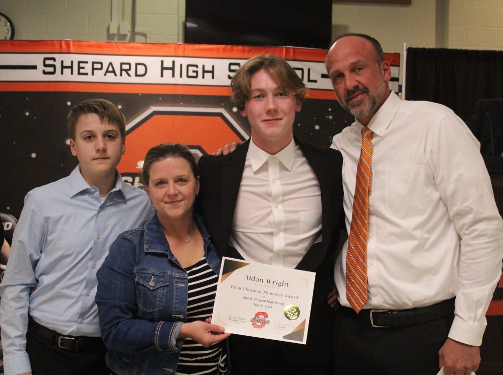 Aidan Wright won the Ryan Plowman Memorial Award at the Shepard High School senior honors night. (Supplied photos)        