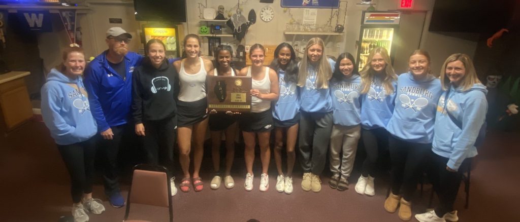 Sandburg won its ninth straight conference championship in girls tennis on Oct. 14.  Photo courtesy of Sandburg High School Athletics