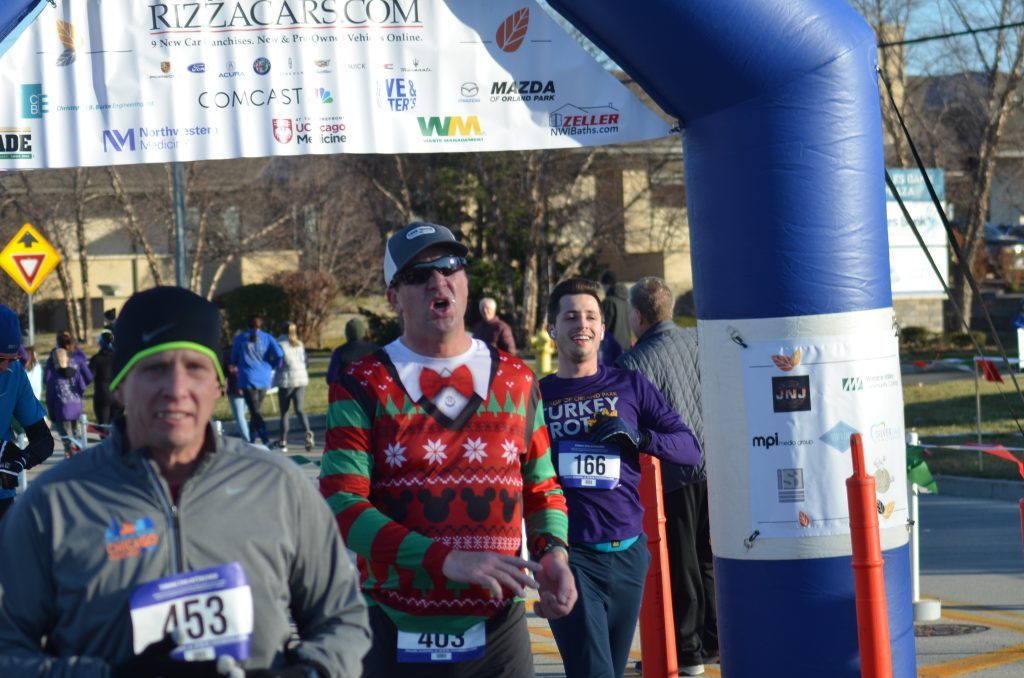 Chicago's Scott Johnson runs in a holiday outfit in the 35th running of the Orland Park Turkey Trot. Photo by Jeff Vorva