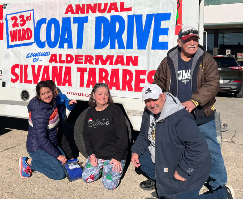 A photo from last year’s annual coat drive, led by 23rd Ward Ald. Silvana Tabares and GRNW President Al Cacciottolo. --Supplied photo
