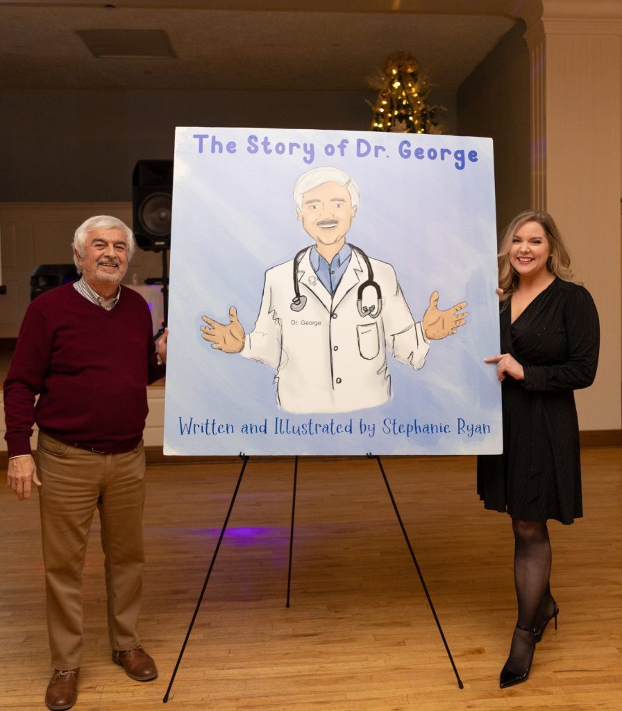 Dr. George Skarpathiotis was given "The Story of Dr. George" during a company Christmas party on December 3. (Supplied photos)