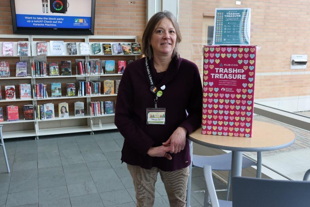 Theresa Marketti, Green Committee member of the Orland Park Public Library, is happy to announce the launch of the library's first-ever Candy Bar Recycling Program. Candy wrappers can be dropped off at the library, 14921 S. Ravinia Ave., Orland Park. (Supplied photo)