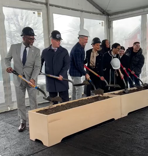 City officials and Starbucks representatives held a ceremonial groundbreaking for a new Starbucks at 64th and Cicero Avenue. 