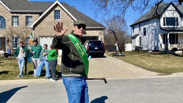 Countryside Mayor Sean McDermott walks in the annual St. Patrick’s Day Parade on March 2. (Photo by Steve Neuhaus)
