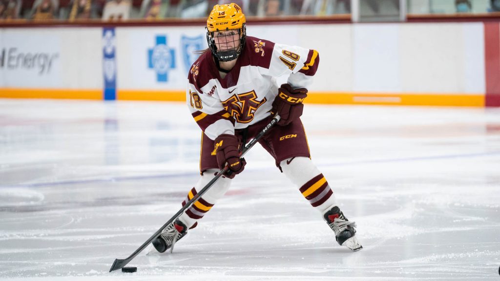 Evergreen Park native Abbey Murphy is enjoying success at the collegiate and international levels as a member of the Minnesota and U.S.women's hockey teams. Photo courtesy of University of Minnesota Department of Athletics