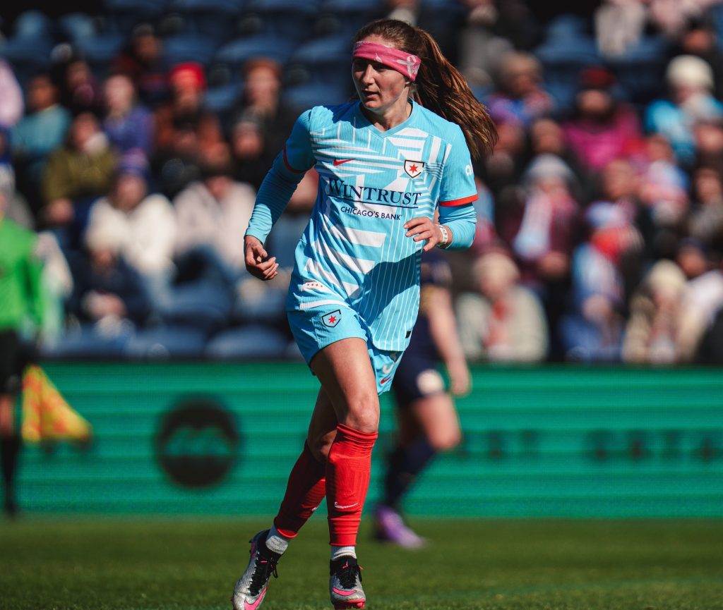 The Chicago Red Stars' Ally Schlegel said she is looking forward to playing at Wrigley Field when the team hosts Seattle there in June. IMAGN photo  