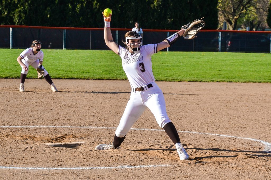 Shepard junior Kailey Selvage struck out 15 batters while allowing two hits and walking one in the Astros’ 3-0 win over Oak Lawn on April 15 in Palos Heights. Photo by Xavier Sanchez
