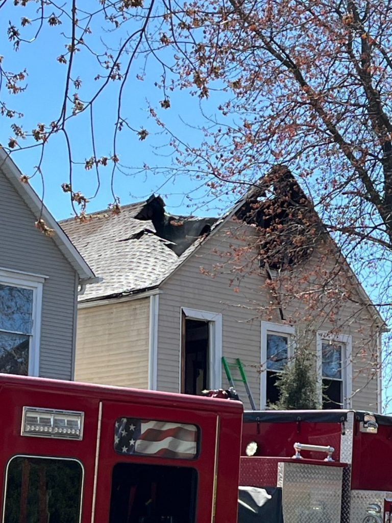 Part of the roof collapsed after an attic fire Saturday afternoon at 7613 W. 60th St. in Summit. (Supplied photos)