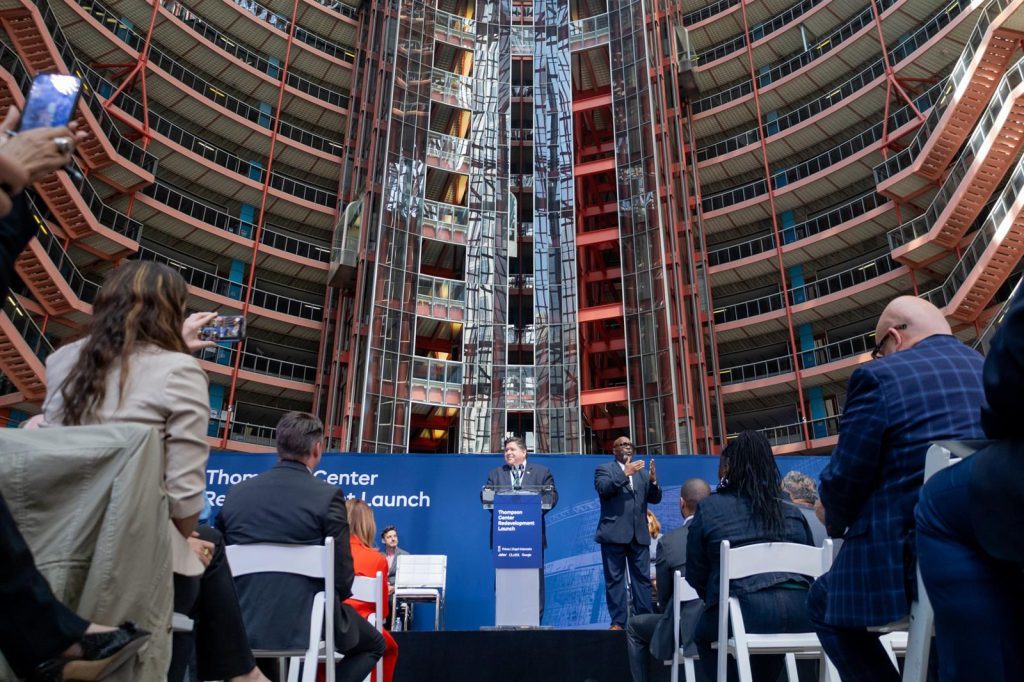 State officials offer last goodbye to former Thompson Center as renovations begin