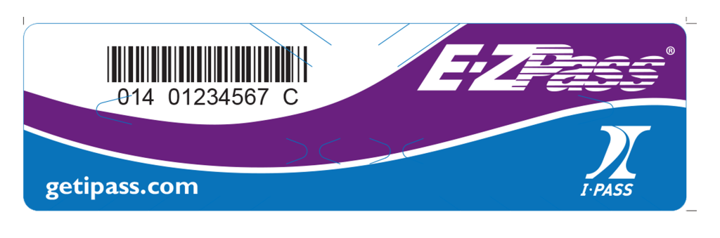 New I-PASS sticker tag. (Photo from Illinois Tollway website)