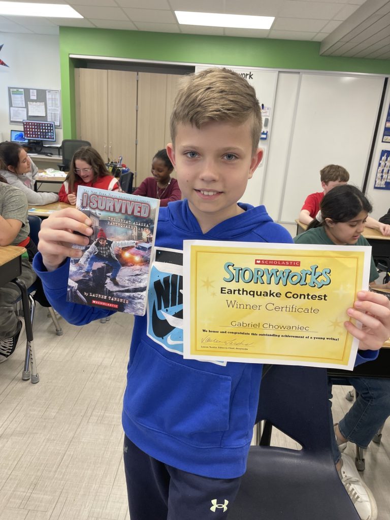 Gabriel Chowaniec, a fifth-grader at Palos East Elementary School, has been named a winner of the Scholastic Storyworks Magazine writing contest. (Supplied photo)