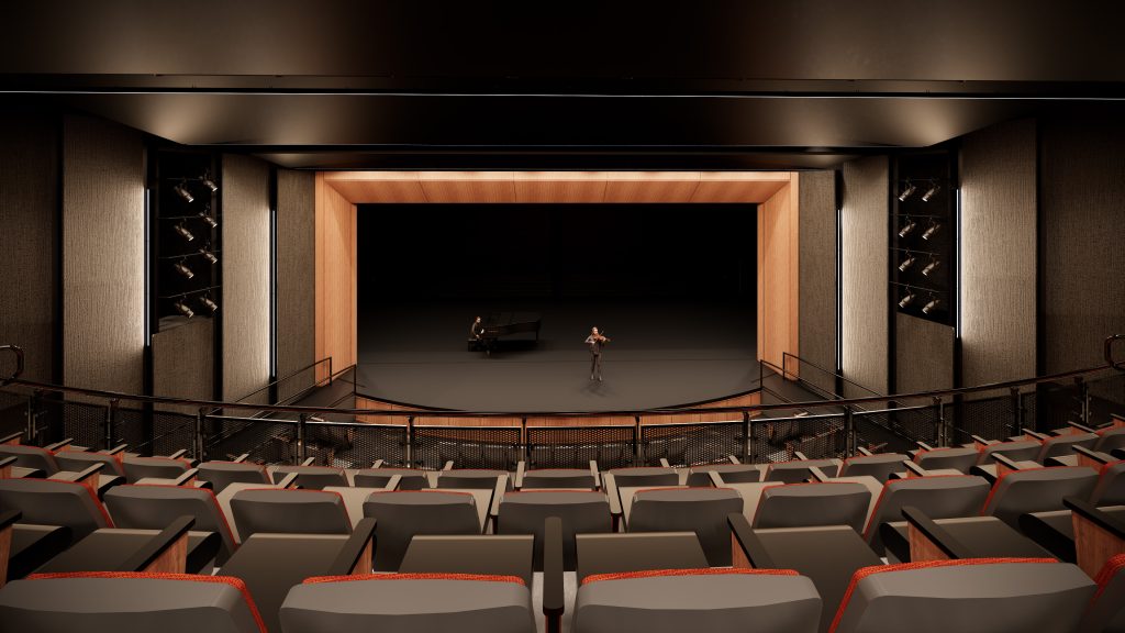 An artist's renderings of what the renovated Fine Arts Center will look like at Shepard High School, 13049 S. Ridgeland Ave., Palos Heights. (Supplied photos)