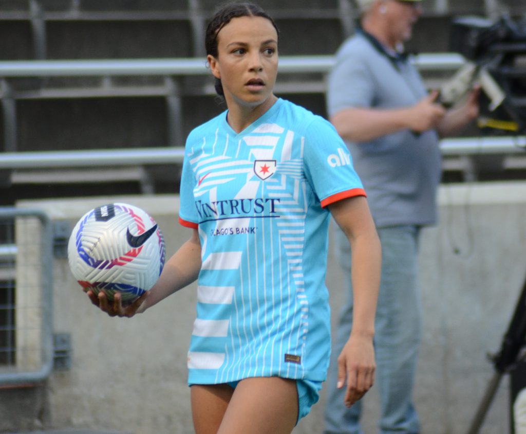 The Chicago Red Stars' Mallory Swanson was selected for her second Olympics. Photo by Jeff Vorva