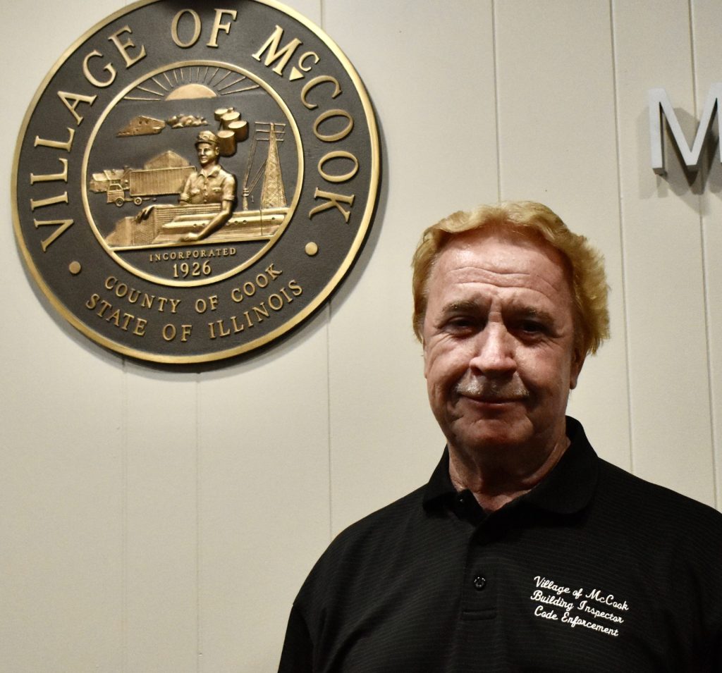 Terrence Hickey is retiring at the end of June after working 18 years as a building inspector for the village of McCook. (Photo by Steve Metsch) 